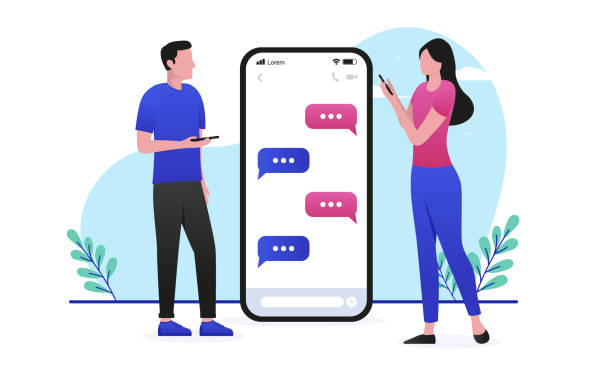 Two people using Syft mobile app for messaging